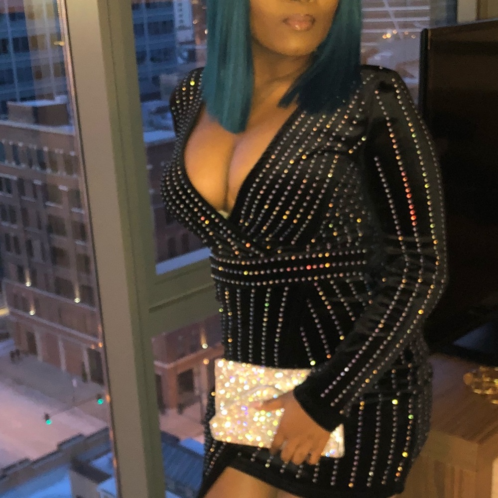 Black rhinestone dress